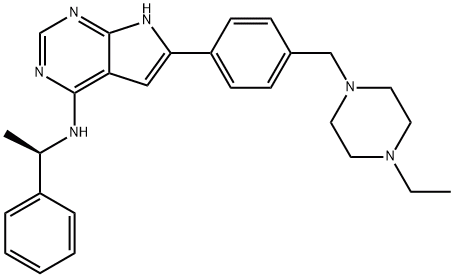 6-[4-[(4-乙基-1-哌嗪)甲基]苯基]-N-[(1R)-1-苯基乙基]-7H-吡咯并[2,3-D]嘧啶-4-胺cas:497839-62-0