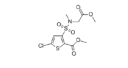 5-氯-3-(N-乙酸甲酯-N-甲基氨基磺酰基)-噻吩-2-甲酸甲酯,CAS: 70374-38-8