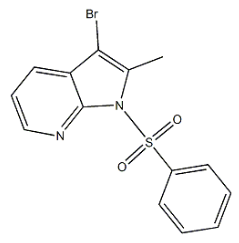 3-溴-2-甲基-1-(苯磺酰基)-1H-吡咯并[2.3-B〕吡啶|cas744209-37-8