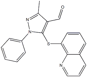 3-methyl-1-phenyl-5-(quinolin-8-ylthio)-1H-pyrazole-4-carbaldehyde,CAS1001510-34-4