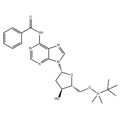 N-苯甲酰基-5&#039;-O-叔丁基二甲基硅烷基- 2&#039;-脱氧腺苷,N6-Bz-5′-O-TBS dA,cas51549-39-4