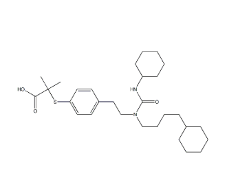 2-[[4-[2-[[环己基氨基)羰基](4-环己基丁基)氨基]乙基]苯基]硫基]-2-甲基丙酸，cas265129-71-3