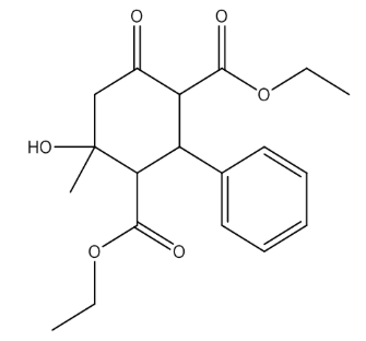 2-苯基-4-羟基-4-甲基-6-氧代环已烷-1,3-二羧酸二乙酯，cas17572-39-3