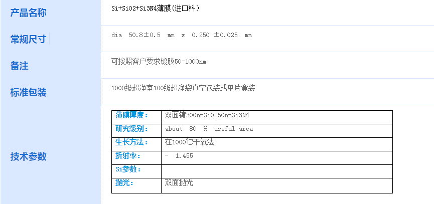 Si+SiO2+Si3N4薄膜