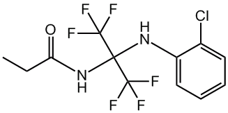 N-{2-[(2-chlorophenyl)amino]-1,1,1,3,3,3-hexafluoroprop-2-yl}propamide,cas:340030-35-5