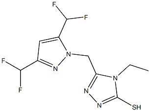 5-{[3,5-bis(difluoromethyl)-1H-pyrazol-1-yl]methyl}-4-ethyl-4H-1,2,4-triazole-3-thiol,cas:1001756-36-0
