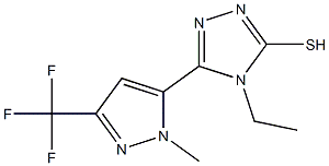 4-ethyl-5-[1-methyl-3-(trifluoromethyl)-1H-pyrazol-5-yl]-4H-1,2,4-triazole-3-thiol,cas:1001559-40-5