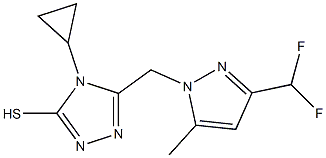 cas:1001500-60-2,4-cyclopropyl-5-{[3-(difluoromethyl)-5-methyl-1H-pyrazol-1-yl]methyl}-4H-1,2,4-triazole-3-thiol