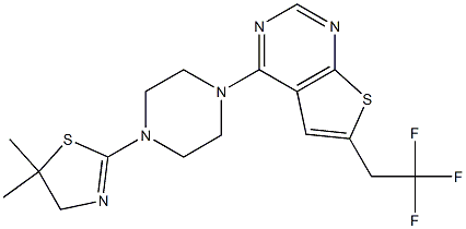 cas:1454920-20-7,4-(4-(5,5-diMethyl-4,5-dihydrothiazol-2-yl)piperazin-1-yl)-6-(2,2,2-trifluoroethyl)thieno[2,3-d]pyriMidine