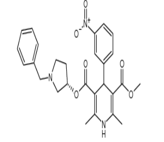 (4S)-2,6-二甲基-4-(间硝基苯基)-1,4-二氢吡啶-3,5-二羧酸(3S)-1-苄基-3-吡咯烷基-甲基酯，cas104713-75-9