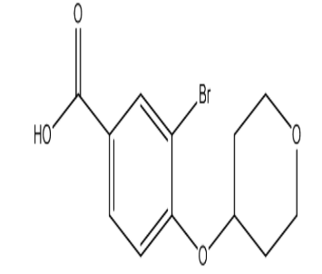3-Bromo-4-((tetrahydro-2H-pyr-4-yl)oxy)benzoic acid，cas1131594-55-2