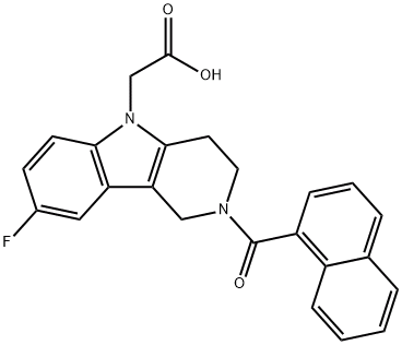 2-(2-(1-萘甲酰基)-8-氟-1.2.3.4-四氢吡啶并[4,3-B]吲哚-5基)乙酸, CAS号： 866460-33-5