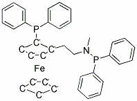 S-N-二苯基膦-N-甲基-1-[R-2-(二苯基膦)二茂铁]乙基胺, CAS号： 406681-09-2