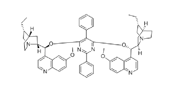 氢化奎宁-2,5-二苯基-4,6- 嘧啶二甲醚, 分子式： C56H60N6O4