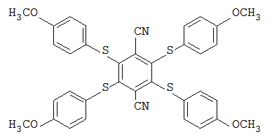 2,3,5,6-四-(4-甲氧基 - 苯基硫烷基)-对苯二腈