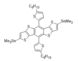 2,7-双(三甲基锡基)-5,10-双(4-己基噻吩基)苯并[1,2-b:4,5-b&#039; ]二噻吩并[3,2-b]噻吩