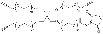 四臂聚乙二醇-(三个炔基一个活性酯)4-ArmPEG-(3Alkyne-1NHS)