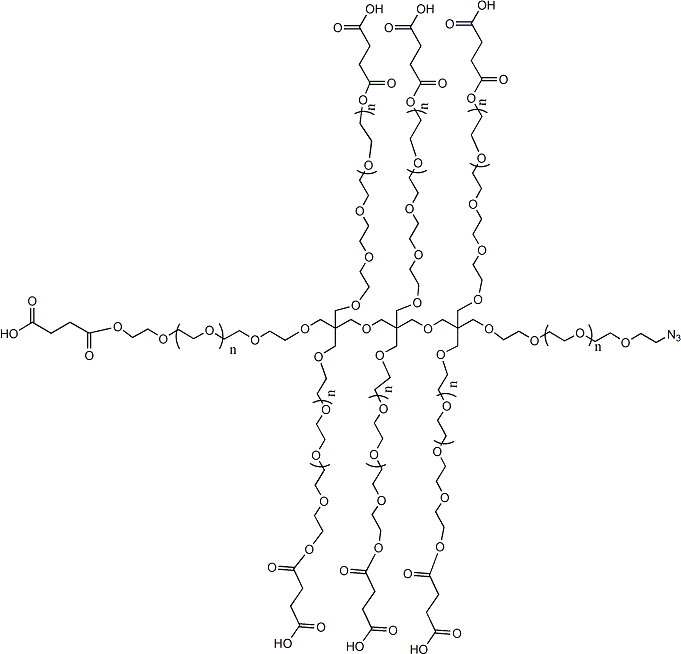 八臂聚乙二醇-(1臂-叠氮基,7臂-羧基)8-ArmPEG-(1Arm-N3,7Arm-carboxylic acid)