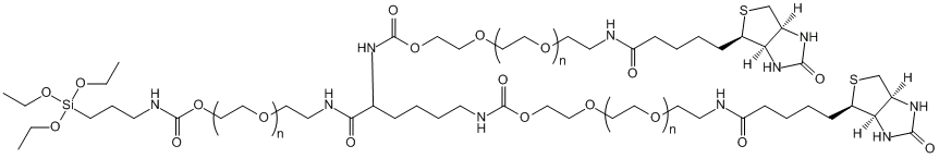 三臂聚乙二醇-(1臂硅烷-2臂生物素）3-ArmPEG-(1Sile-2Biotin)