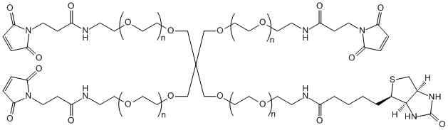 四臂聚乙二醇-(3臂马来酰胺-1臂生物素)4-ArmPEG-(3Mal-1Biotin)