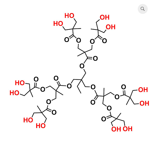 Bis-MPA Hydroxyl Dendrimer, G2, TMP Core 三羟甲基丙烷核心的二羟甲基丙酸羟基修饰的第二代树枝状聚合物