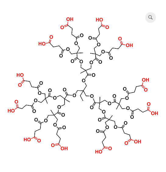 Bis-MPA Carboxyl Dendrimer, G2, TMP Core 三羟甲基丙烷核心的二羟甲基丙酸羧基修饰的第二代树枝状聚合物