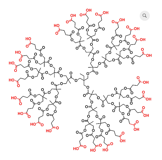 Bis-MPA Carboxyl Dendrimer, G3, TMP Core 三羟甲基丙烷核心的二羟甲基丙酸羧基修饰的第三代树枝状聚合物