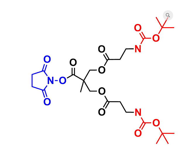 Bis-MPA NHBoc Dendron,  G1，NHS Core NHS为核的二羟甲基丙酸叔丁氧羰基修饰的一代超支化大分子