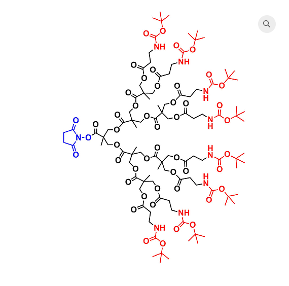 Bis-MPA NHBoc Dendron, G3，NHS Core NHS为核的二羟甲基丙酸叔丁氧羰基修饰的三代超支化大分子