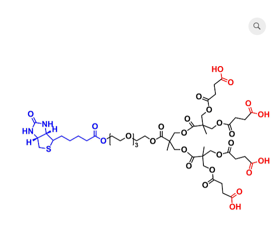bis-MPA Carboxyl Dendron, Biotin Core, G2 生物素核的二羟甲基丙酸羧基修饰的二代超支化大分子