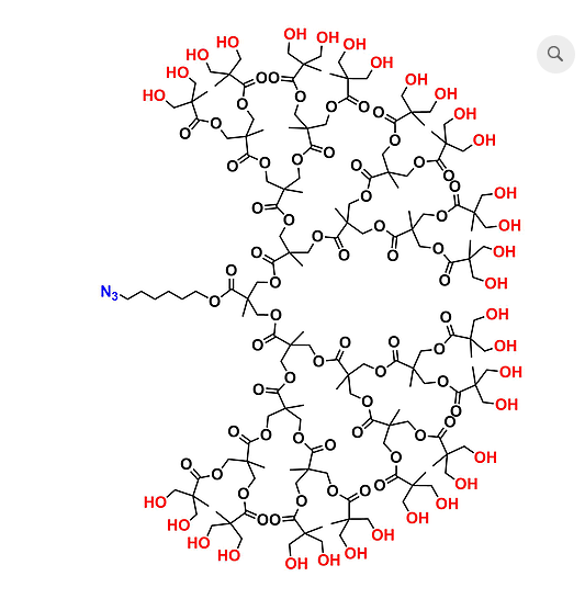 bis-MPA Hydroxyl Dendron, Azide Core, G5 叠氮化物核的二羟甲基丙酸羟基修饰的五代超支化大分子