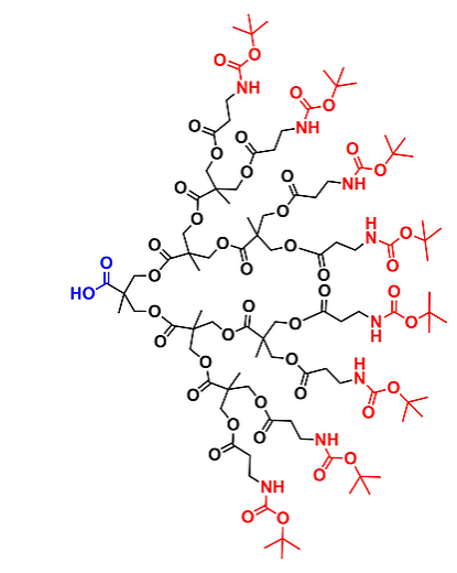 bis-MPA NHBoc Dendron, Carboxyl Core, G3 羧基为核的二羟甲基丙酸叔丁氧羰基修饰的三代超支化大分子