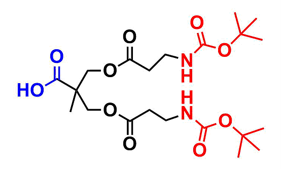 bis-MPA NHBoc Dendron, Carboxyl Core, G1 羧基为核的二羟甲基丙酸叔丁氧羰基修饰的一代超支化大分子