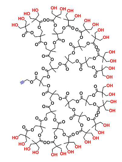 bis-MPA Hydroxyl Dendron, Acetylene Core, G5 乙炔核的二羟甲基丙酸羟基修饰的五代超支化大分子
