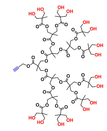 bis-MPA Hydroxyl Dendron, Acetylene Core, G4 乙炔核的二羟甲基丙酸羟基修饰的四代超支化大分子