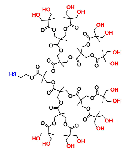 bis-MPA Hydroxyl Dendron, Thiol Core, G4 硫醇核的二羟甲基丙酸羟基修饰的四代超支化大分子