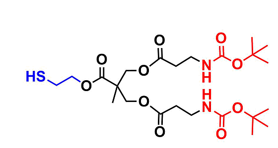 bis-MPA NHBOC Dendron, Thiol Core, G1 硫醇核的二羟甲基丙酸叔丁氧羰基修饰的一代超支化大分子