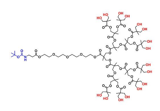 bis-MPA Hydroxyl Dendron, NH-BOC Core, G4 叔丁氧羰基核的二羟甲基丙酸羟基修饰的四代超支化大分子