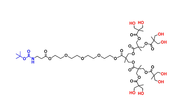 bis-MPA Hydroxyl Dendron, NH-BOC Core, G3 叔丁氧羰基核的二羟甲基丙酸羟基修饰的三代超支化大分子