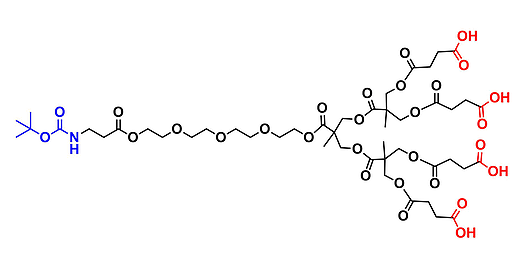 bis-MPA Carboxyl Dendron, NH-BOC Core, G2 叔丁氧羰基核的二羟甲基丙酸羧基修饰的二代超支化大分子
