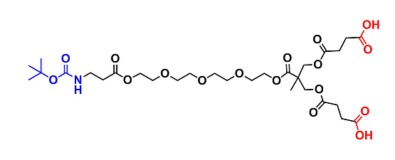 bis-MPA Carboxyl Dendron, NH-BOC Core, G1 叔丁氧羰基核的二羟甲基丙酸羧基修饰的一代超支化大分子