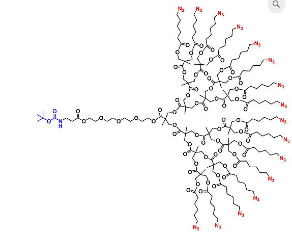bis-MPA Azide Dendron, NH-BOC Core, G4 叔丁氧羰基核的二羟甲基丙酸叠氮修饰的四代超支化大分子