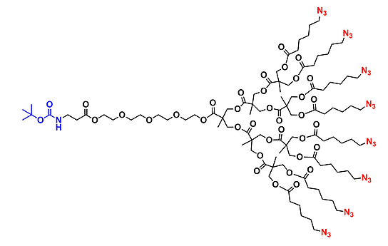 bis-MPA Azide Dendron, NH-BOC Core, G3 叔丁氧羰基核的二羟甲基丙酸叠氮修饰的三代超支化大分子