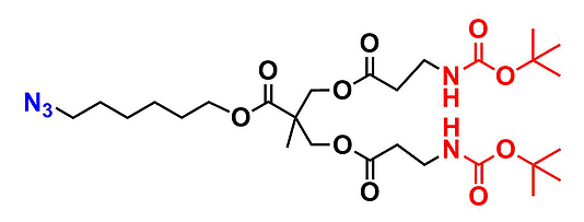 bis-MPA NHBoc Dendron, Azide Core, G1 叠氮化物核的二羟甲基丙酸叔丁氧羰基修饰的一代超支化大分子