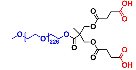 bis-MPA Dendronised mPEG 10k, Carboxyl Functional G1 甲氧基-聚乙二醇10k核的二羟甲基丙酸羧基修饰的一代树状聚合物交联产品