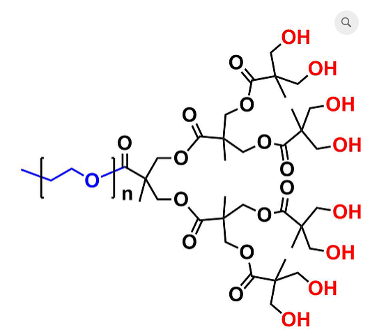 bis-MPA Dendronised mPEG 5k, Hydroxyl Functional G3 甲氧基-聚乙二醇5k核的二羟甲基丙酸羟基修饰的三代树状聚合物交联产品