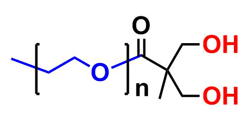 bis-MPA Dendronised mPEG 5k, Hydroxyl Functional G1 甲氧基-聚乙二醇5k核的二羟甲基丙酸羟基修饰的一代树状聚合物交联产品