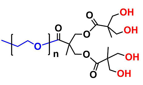 bis-MPA Dendronised mPEG 2k, Hydroxyl Functional G2 甲氧基-聚乙二醇2k核的二羟甲基丙酸羟基修饰的二代树状聚合物交联产品