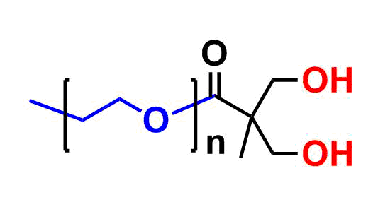 bis-MPA Dendronised mPEG 2k, Hydroxyl Functional G1 甲氧基-聚乙二醇2k核的二羟甲基丙酸羟基修饰的一代树状聚合物交联产品