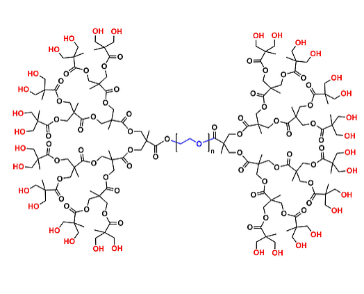 bis-MPA Dendronised PEG 10k, Hydroxyl Functional, G4 聚乙二醇10k核的二羟甲基丙酸羟基修饰的四代树状聚合物交联产品